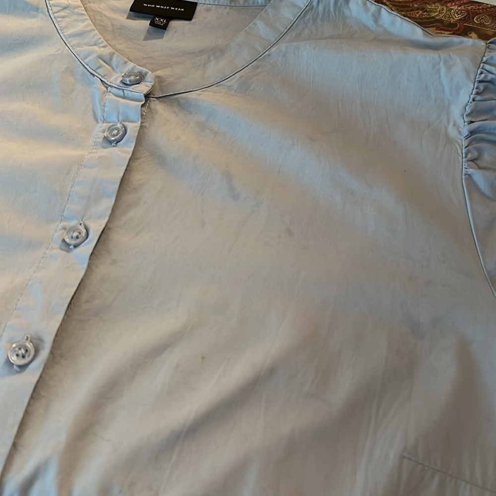 Who what wear blue XXL button front dress - Picture 3 of 7
